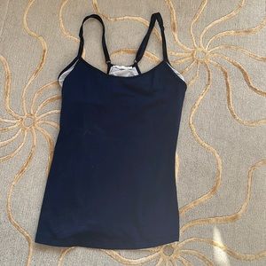 Zara | Sports Athletic Shirt Built in Bra Small Navy Blue